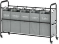 Tajsoon Laundry Sorter, Laundry Hamper 5 Section by Tajsoon
