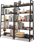 Himimi Ladder Bookshelf, 5 Shelf Bookcase Industrial Bookshelf Wood and Metal by Himimi