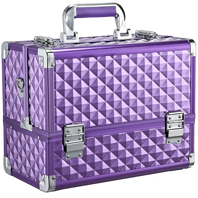 FRENESSA Makeup Train Case Makeup Case 12.6 Inch Large Cosmetic Box Organizer by Frenessa