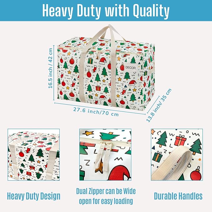 VENO 6 Pack Moving Bags and Large Christmas Storage Bins - Image 3