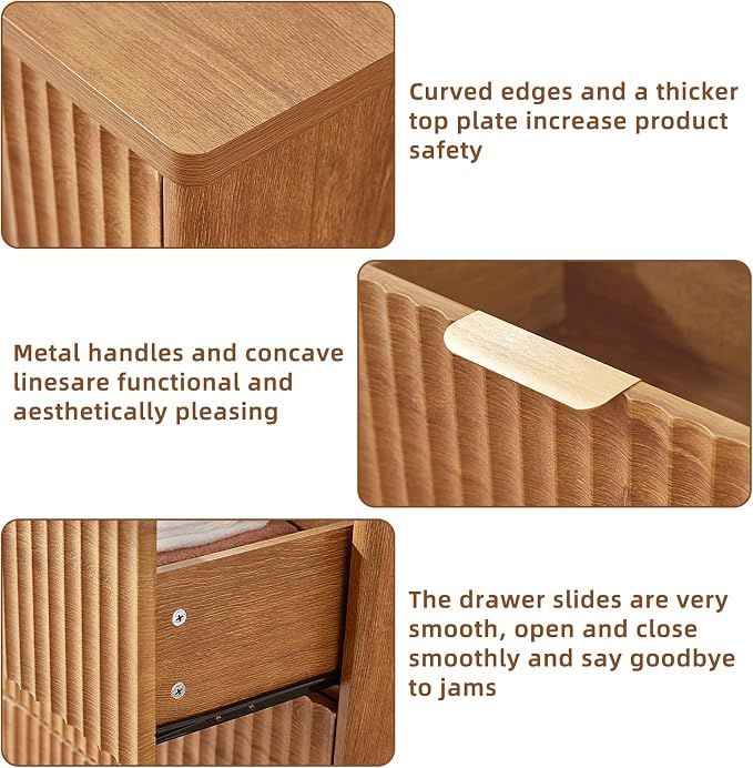 LEYAOYAO Fluted 5 Drawers Dresser - Image 8