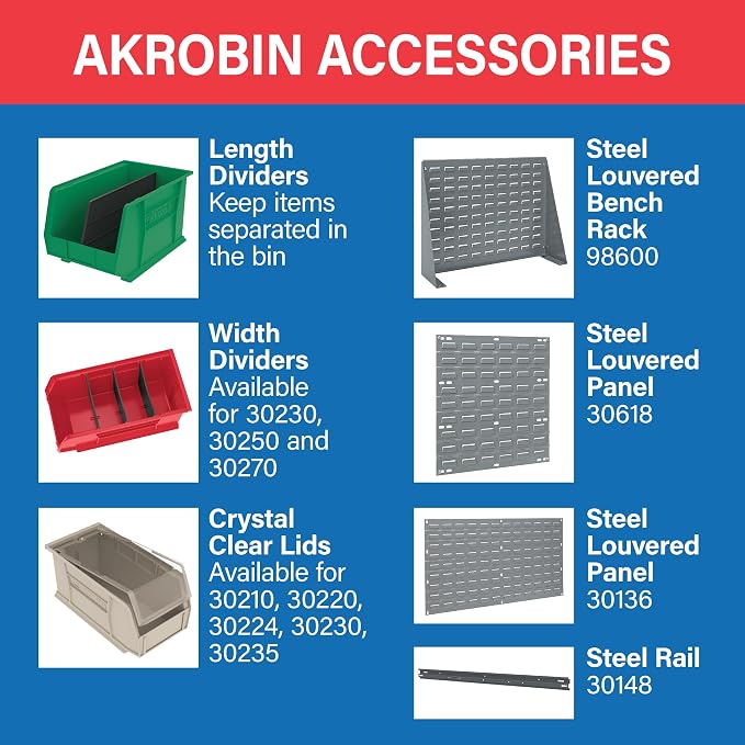 Akro-Mils 30240 AkroBins Plastic Storage Bins, Space-Saving Stackable Bins - Image 6