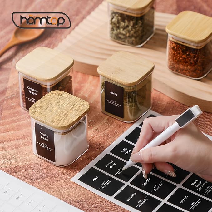 12Pcs 4oz Spice Jars with 275 Labels, Small Seasoning Glass Container Empty - Image 5