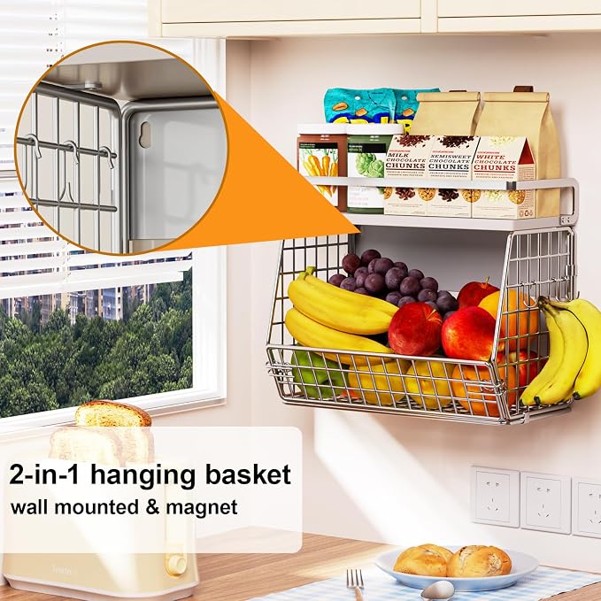 Magnetic Shelf for Fridge, Onion and Potato Spice Snacks Fruit and Vegetable - Image 5