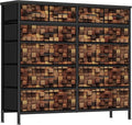 TV Stand Dresser for Bedroom, Tall Fabric Drawer Dresser, Chest of Drawers by VASICAR