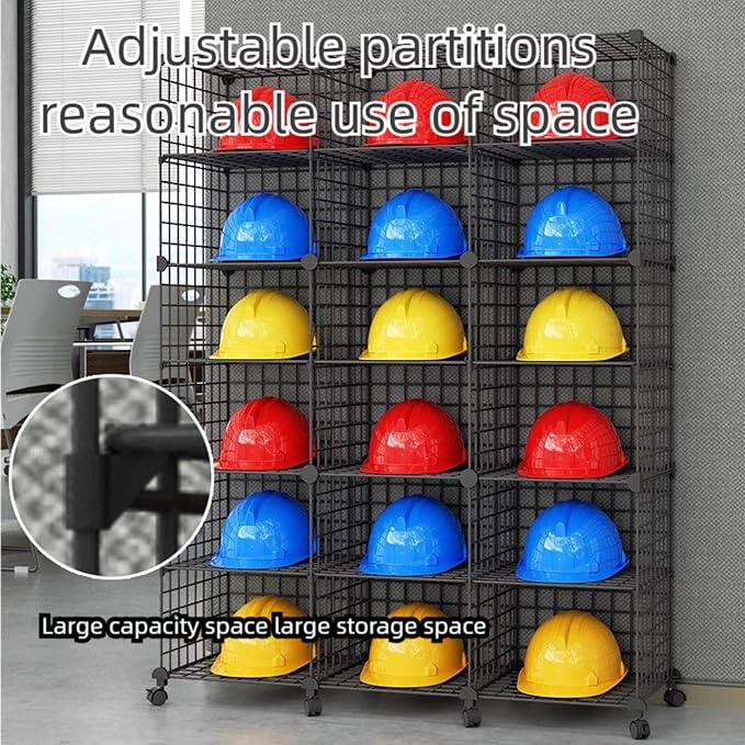 Stackable Safety Helmet Storage Boxes, Large Adjustable Hard Hat Placement - Image 7