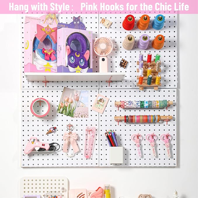 HUHOLE Pegboard Hooks 2 Inch 50PC, Fit 1/4" or 1/8" Pegboard, Ideal Peg Board - Image 5