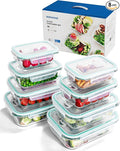 8-Piece Borosilicate Glass Food Storage Containers Set by BOROHOUSE