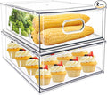 MANO 2Pack Clear Fridge Drawers Pull Out Stackable Refrigerator Drawer by MANO