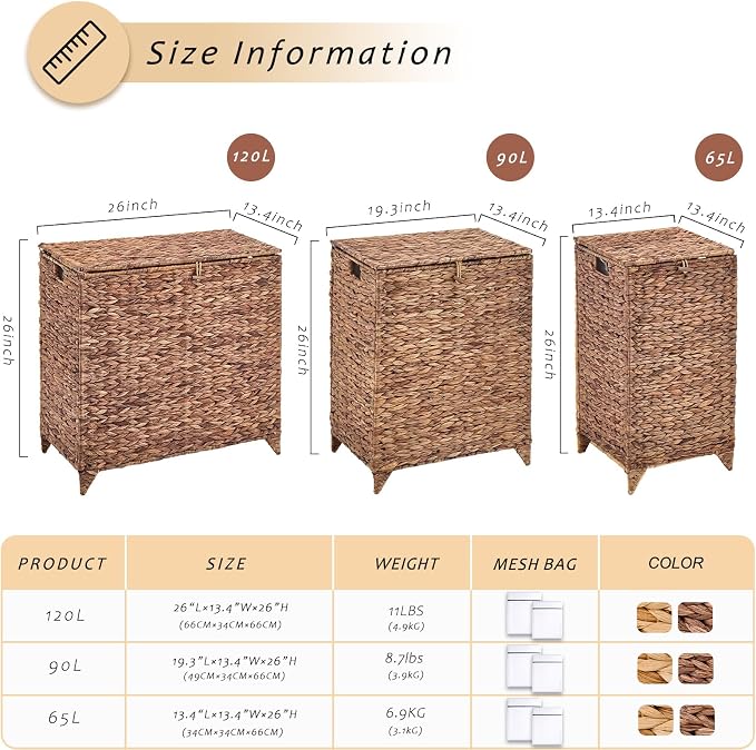 Handwoven Large Laundry Hamper - Image 3
