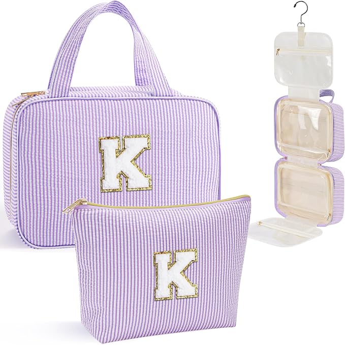 YOOLIFE Initial Toiletry Bag Travel Makeup Bag by YOOLIFE