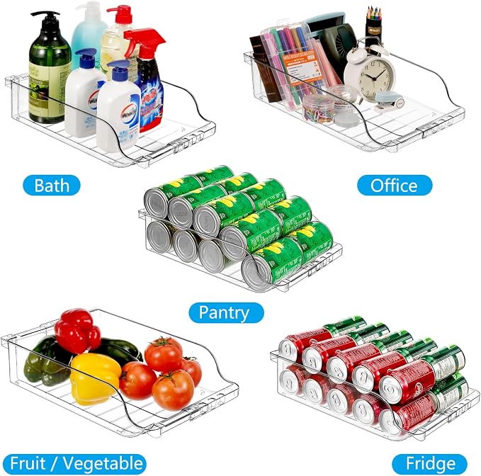 2 Packs Clear Width Adjustable Soda Can Organizer - Image 5