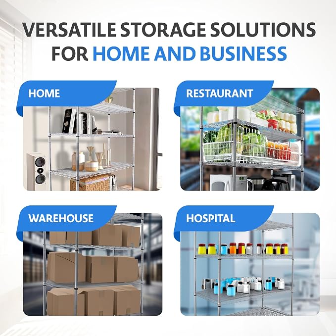 4000 LBS Heavy Duty Metal Shelving Unit – 36x18x76 NSF 5-Tier Wire Rack - Image 9