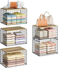 5-Tier Large Stackable Closet Organizer and Storage Basket, Sturdy Closet Shelf by X-cosrack
