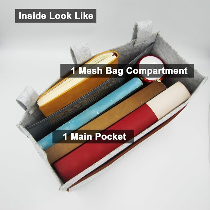 Bedside Caddy, Felt Bedside Storage Organizer, Hanging Storage Bag, Chair - Image 9