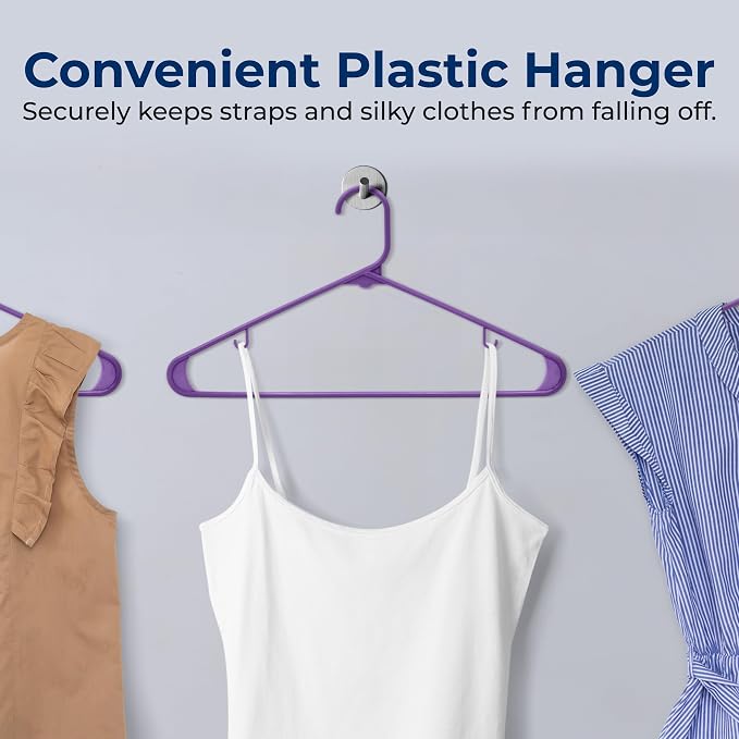 SereneLife Premium 10 Pack Plastic Hangers, Lightweight, Space Saving Clothes - Image 6