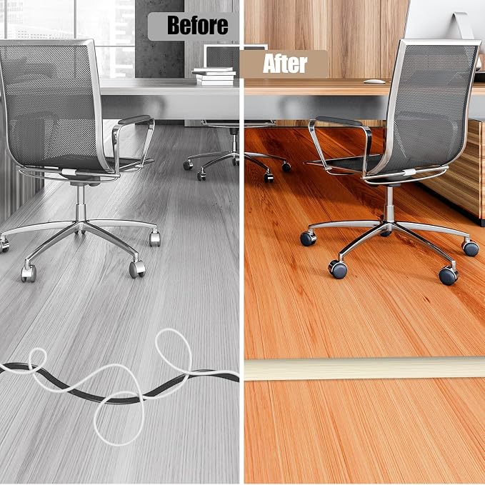 Floor Cord Cover Self Adhesive Cord Hider, 10FT Cable Management, Extension - Image 5