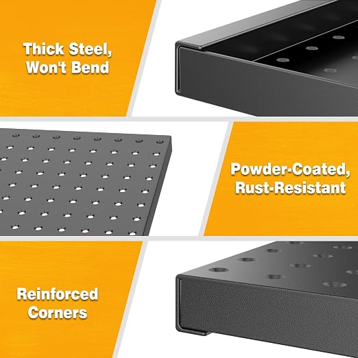 Pegboard Smith Metal Pegboard Panels 12" x 24", 3 Pack Black Wall Mounted Tool - Image 5