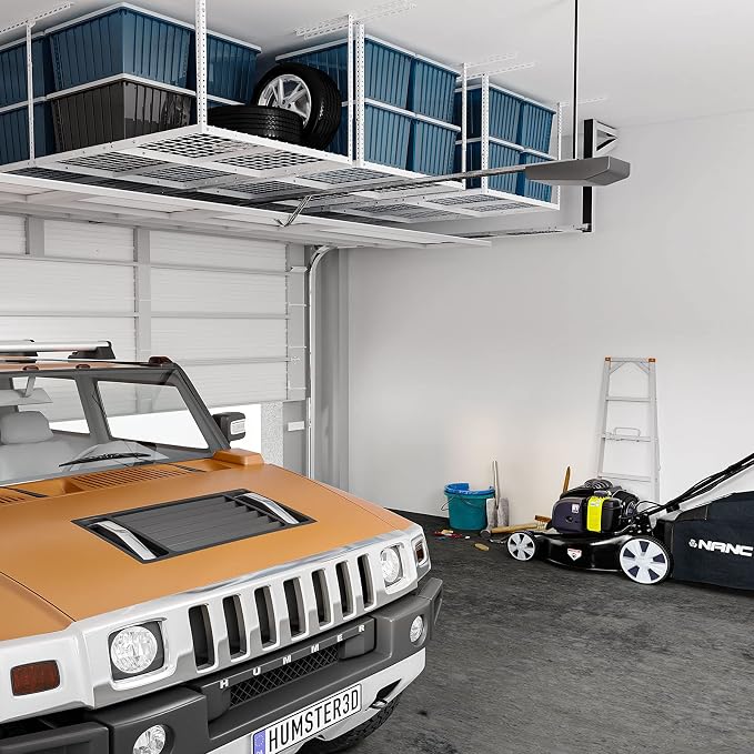 FLEXIMOUNTS 3x8 Overhead Garage Ceiling Storage Rack, Adjustable Garage - Image 2