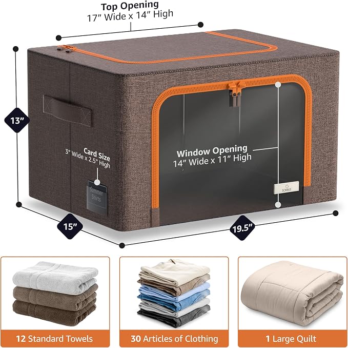 Sorbus Storage Bins with Metal Frame - Image 3