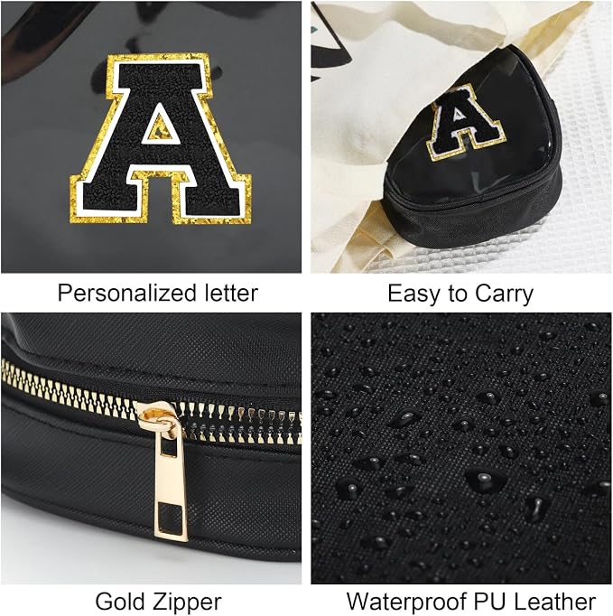 YOOLIFE Initial Makeup Bag Travel Toiletry Bag - Image 4