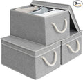 StorageWorks Storage Bins with Lids, Decorative Storage Boxes with Lid and Soft by StorageWorks