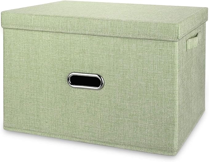 Large Linen Collapsible Storage Bins by Unknown
