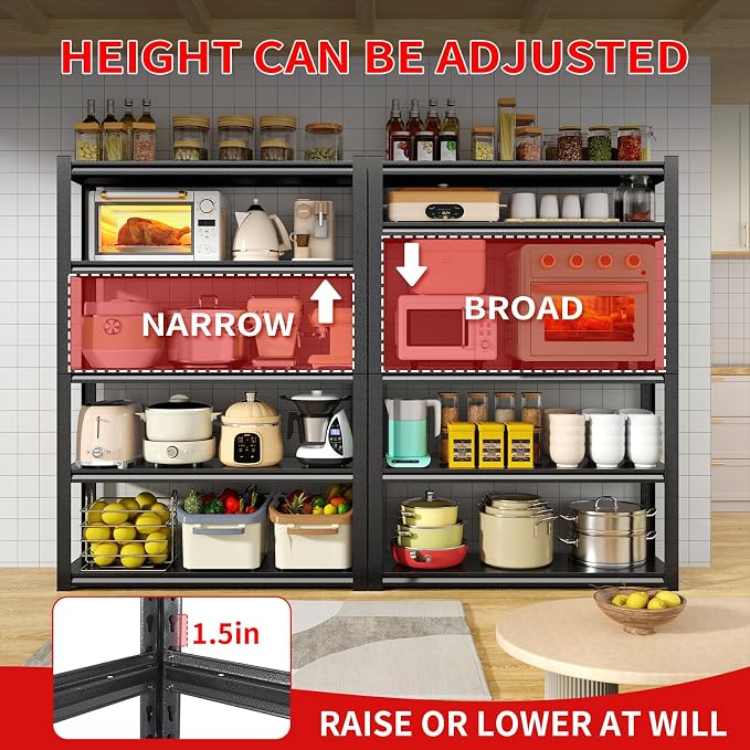 59.1" W x 19.7" D Garage Shelving, 3000LBS Heavy Duty Metal Shelves, Adjustable - Image 4