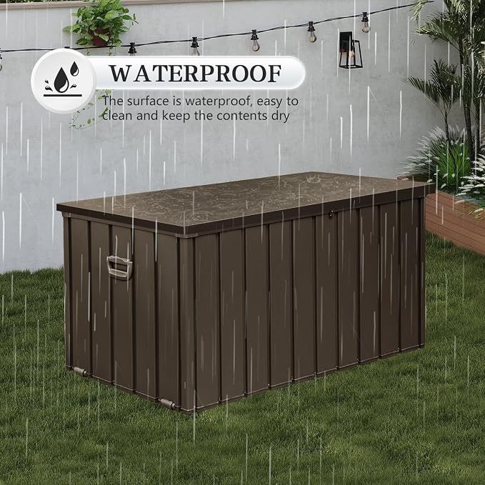 Domi 200 Gallon Metal Deck Box Waterproof, Outdoor Storage Box - Image 8