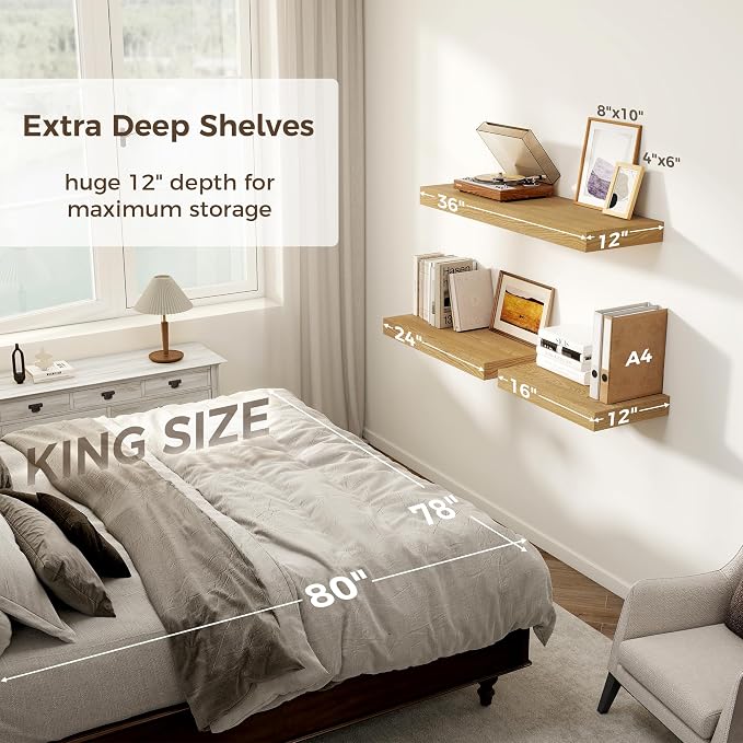 Floating Shelves 36 Inch Long, 12 Inch Deep Floating Shelves - Image 4
