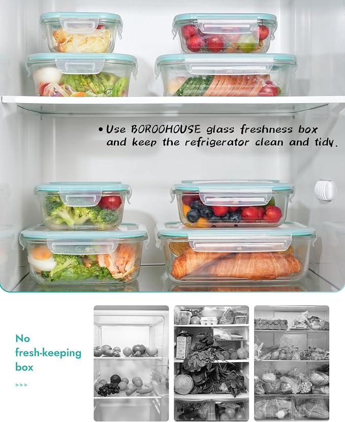 8-Piece Borosilicate Glass Food Storage Containers Set - Image 7