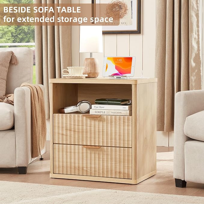 LEYAOYAO Fluted Nightstand Set of 2 - Image 6