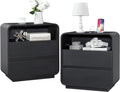 Black Curved Nightstand Set of 2 by StandifurnoFurniture