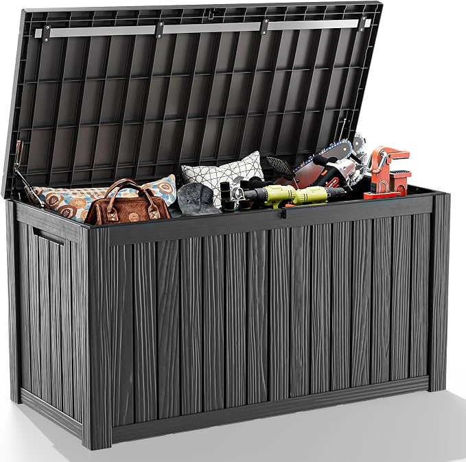 150 Gallon Deck Box, Resin Outdoor Storage Box by OutdoorLivingPerfected