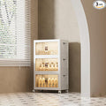 108 QT / 27 Gal Stackable Storage Bins w/Wheels & Magnetic Doors, Collapsible by Unknown
