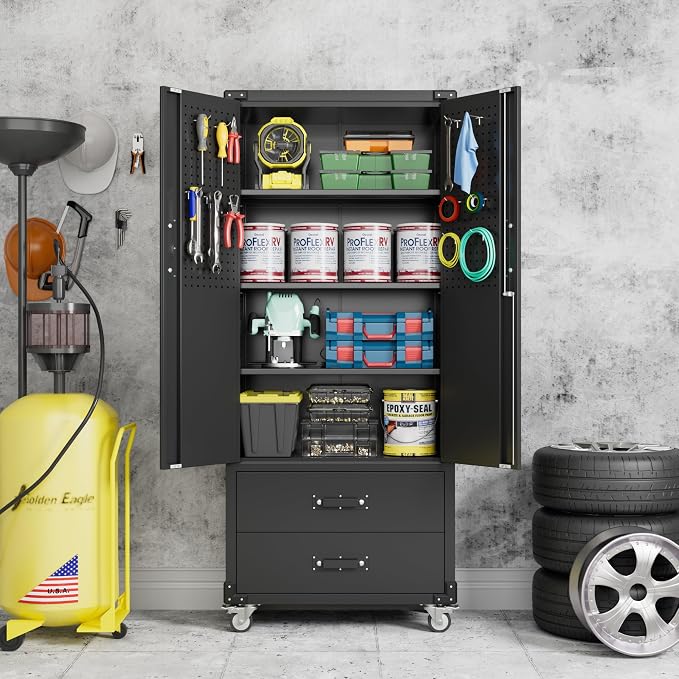 Aobabo 2 Large Drawer Metal Storage Cabinet - Image 9