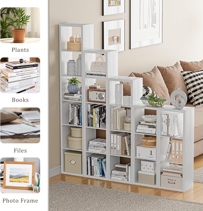 Cube Storage Organizer Bookcase, Small 4 Tier 11 inch Open Back Cubical Shelf - Image 7