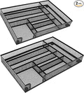 2-Pack Metal Mesh Desk Drawer Organizer Tray Set, 6-Compartment Office Drawer by Wenkedigi