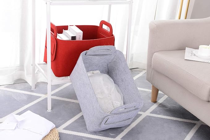 Minoisome Storage Basket Felt Storage Bin Collapsible& Convenient Box Organizer - Image 6