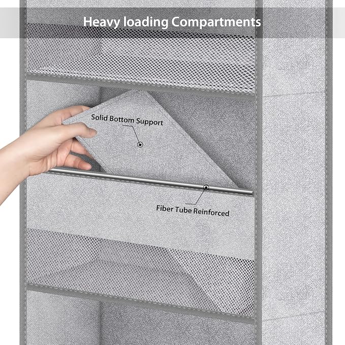 Univivi 6-Shelf Over Door Hanging Organizer Fabric Baby Door Storage - Image 5