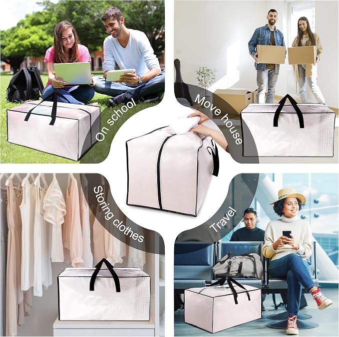 12 Pack Heavy Duty Large Moving Bags W/Backpack Straps - Image 6