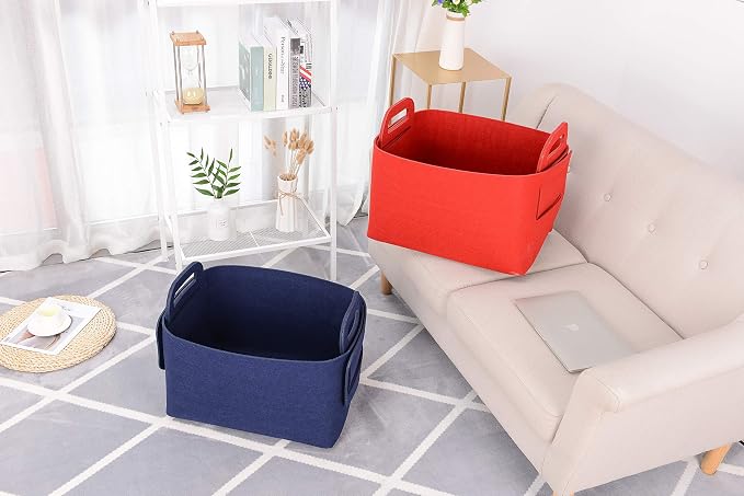 Storage Basket Felt Storage Bin Collapsible& Convenient Box Organizer - Image 5