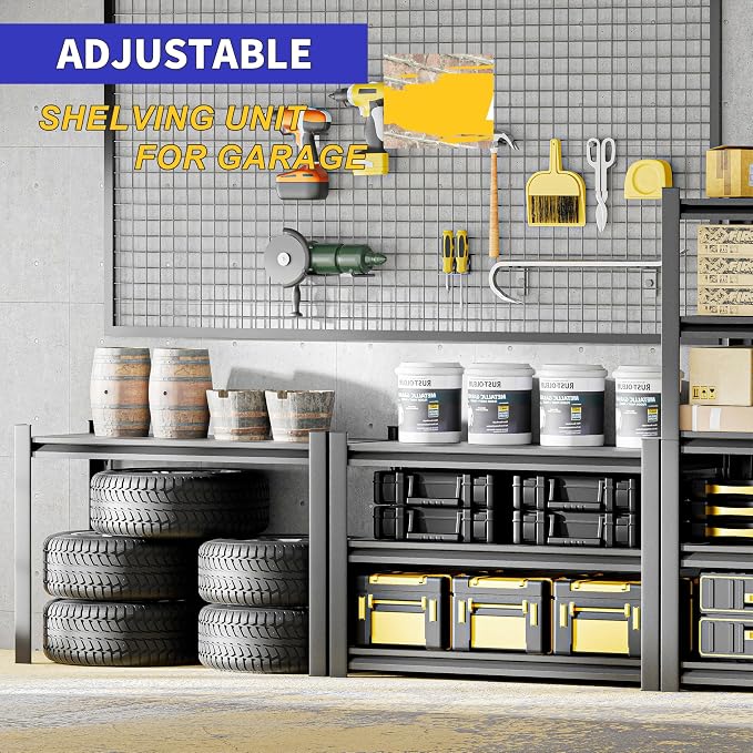 Garage Shelving, 5 Tier 72"X47.2"X23.6"Inches, Storage Shelves Heavy Duty - Image 4