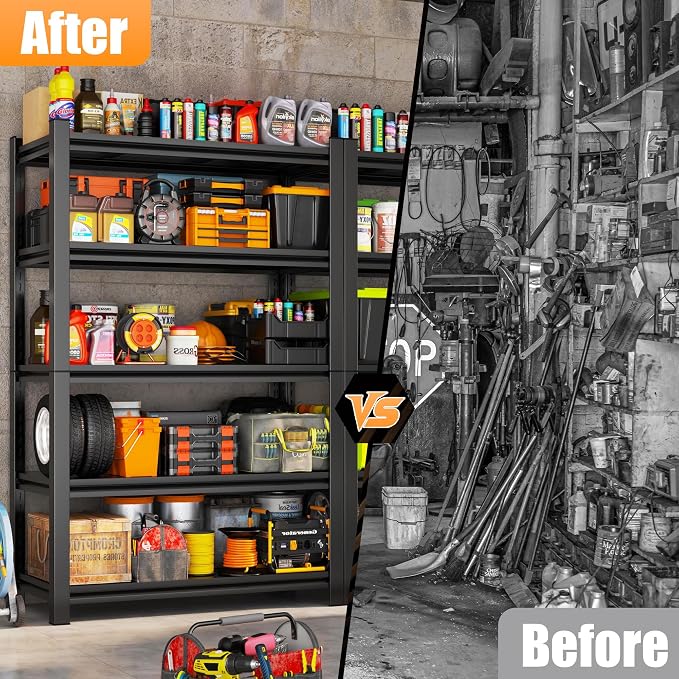47.2''W*23.6D'' Garage Shelving, 3000lb Heavy Duty Shelving, Adjustable Metal - Image 4