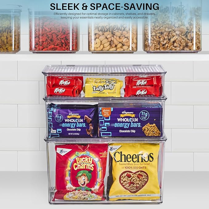 Sorbus 3 Pack Clear Plastic Storage Bins - Image 6