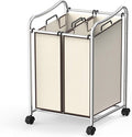 Simple Houseware 2-Bag Heavy Duty Rolling Laundry Sorter Cart, Chrome – 2 by SimpleHouseware