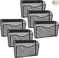 6 Pack Wall File Organizer, Mesh Hanging Metal Vertical Wall Mounted File Holder by Gawerk