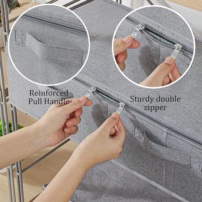 Underbed Storage Box, Foldable Under Bed Bins Container, Organizer Baskets - Image 4