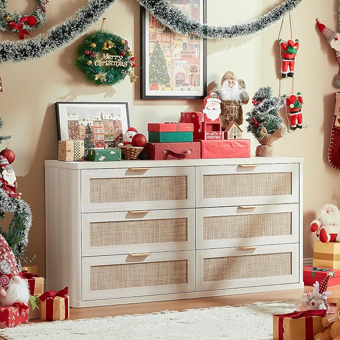 LEYAOYAO Rattan 6 Drawer Dresser - Image 3