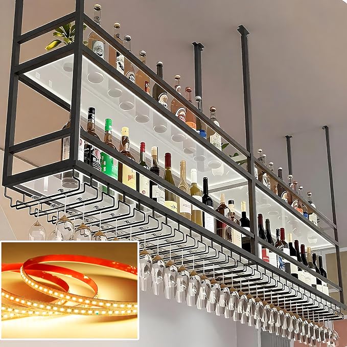31.4IN Acrylic Ceiling Wine Glass Rack - Image 2